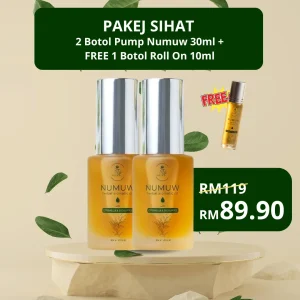 Pakej Sihat - 2 Botol Pump Numuw 30ml + FREE 1 Botol Roll On 10ml